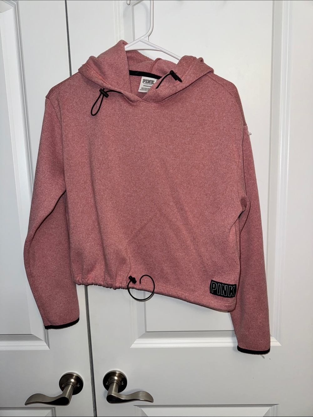 PINK Victoria's Secret Cropped Hoodie in Dusty Rose Pink